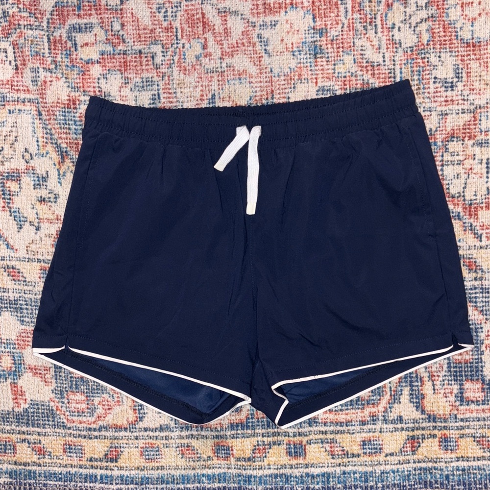 Men's Navy Swim Trunks with White Trim